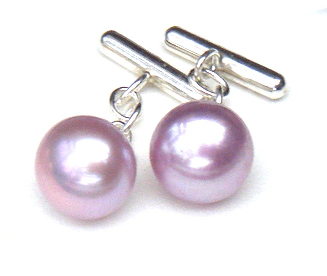 Lilac AAA 11mm Pearl Cufflinks